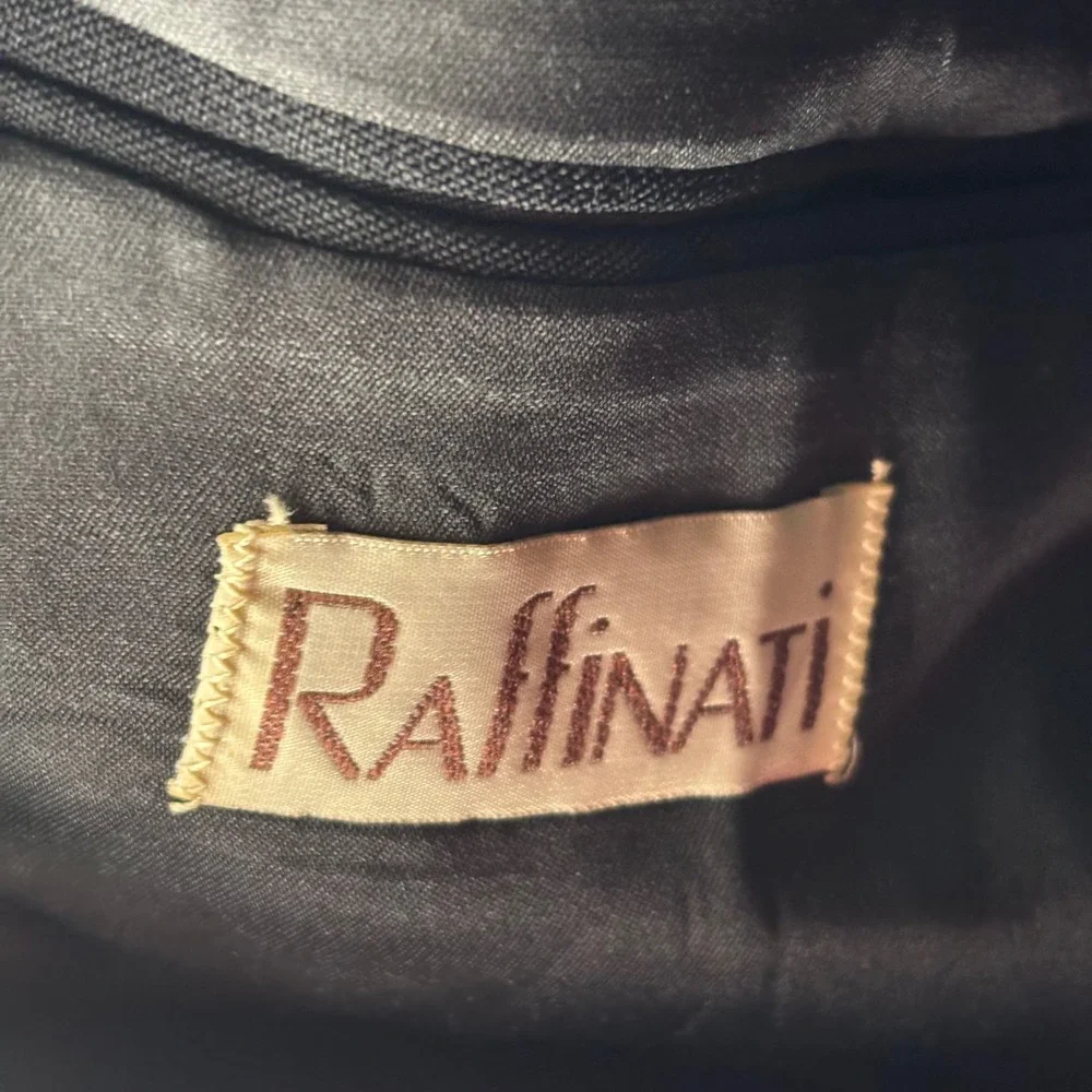 Raffinati Double Breasted Blazer Mens Black Striped Peak‎ Lapel Formal Classic